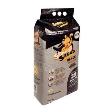 Imagem de Tapete higiênico Super Secão Black Premium 80x60cm com 30 unidades. - 