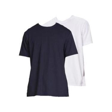 Imagem de Kit com 2 Camisetas Masculina Hering 227 Azul Marinho-Masculino