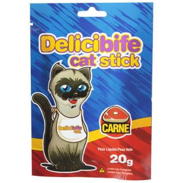 Imagem de Petisco Palitinho Delicibife Bifinho Cat Stick para Gatos Sabor Carne 