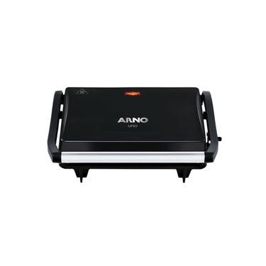Imagem de Grill Elétrico Arno Compact Uno GPTO Grelha Antiaderente Trava Lateral Preto Inox / 110