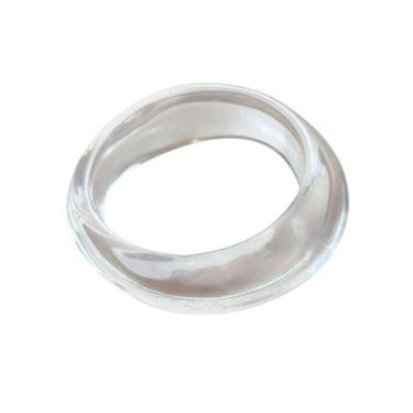 Imagem de Bracelete Acrílico Fino Redondo com Detalhes Ovais - - Pistache Acessó