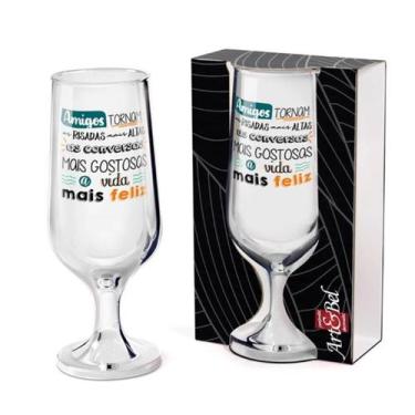 Imagem de Taça amigos tornam risadas mais altas +caixa moldura 1980 - Art&bel