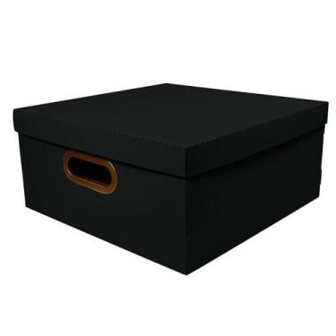 Imagem de Caixa organizadora grande linho - preto - 2206.P - Dello