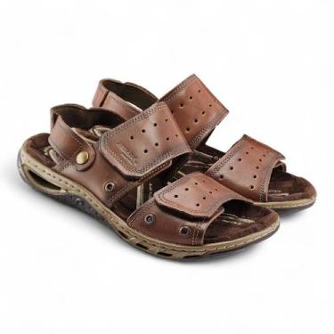Imagem de Sandália Masculina Pegada 131668 tiras autocolantes Elástico Atrás, Pi