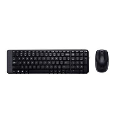 Imagem de Kit Teclado e Mouse Sem Fio Logitech MK220 Preto