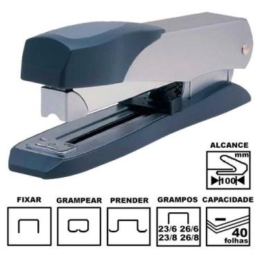Imagem de Grampeador Cis C-15 Prata/Preto Metálico 18cm 23/6 Até 26/6 Até 40 Fol
