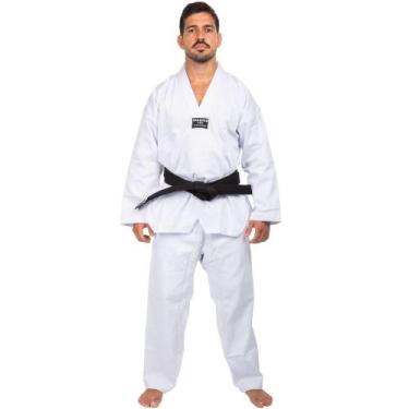 Imagem de Kimono Haganah Dobok Taekwondo Reforçado - Adulto, Branco, A0