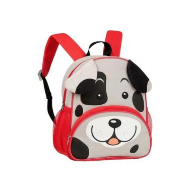 Imagem de Mochila Infantil Escolar Costas Cachorro Cinza Clio Leve Resistente Es
