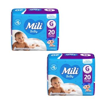 Imagem de Kit C2 Fralda com alta absorção Jumbinho G C/20 - Mili