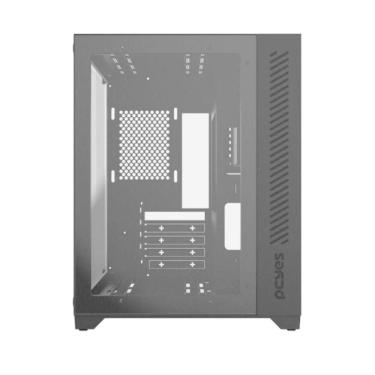 Imagem de Gabinete Gamer Forcefield Black Vulcan - Frontal E Lateral Em Vidro - Pcyes - Gffbvp