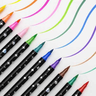 Imagem de Canetas para Colorir com Glitter de Duas Pontas Utimix Estojo com 24 Unidades 48 Cores Cintilantes