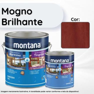 Imagem de Verniz Base Água Tingidor Mogno Brilhante 3,6L Montana para Madeira - 