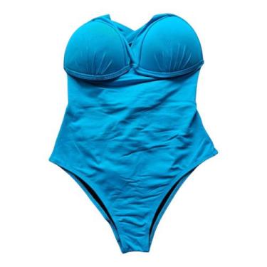 Imagem de Maiô feminino com bojo e fechamento nas costas - Corpo Dourado Moda Pr
