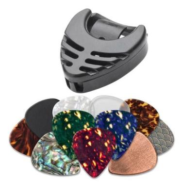 Imagem de Kit Palhetas + Porta Palheta Para Violão e Guitarra Organize e Toque M