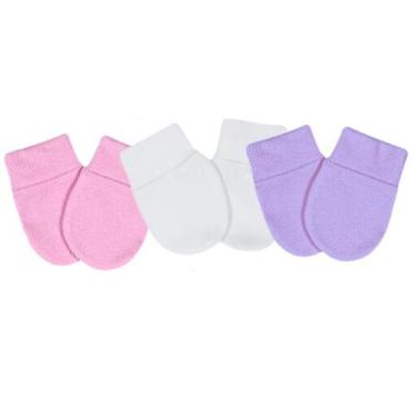 Imagem de Kit 03 Pares de Luvas Para Bebê Recém Nascido RN Macia Confortável Mat