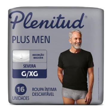 Imagem de Roupa Íntima Descartável Plenitud Plus Men G/XG Masculina Moderada 16 