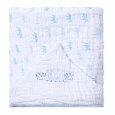 Imagem de Toalha de Banho Bebê Bordada 90 cm x 75 cm - Papi, Coroa Azul