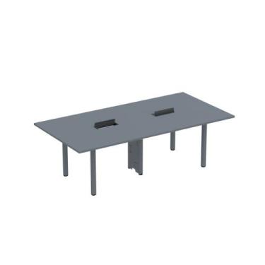Imagem de Mesa Reunião 240cm x 140cm MRCPB2414 Cinza/Grafito - Pandin Móveis