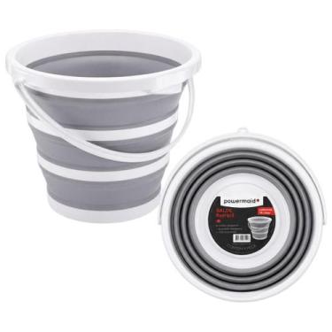 Imagem de Balde Retrátil magico dobrável flexível silicone 10L Cor Cinza - power
