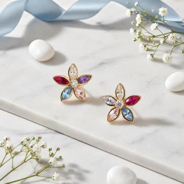 Imagem de Brinco Margarida De Zircônias Ouro 18k - Sofistgold