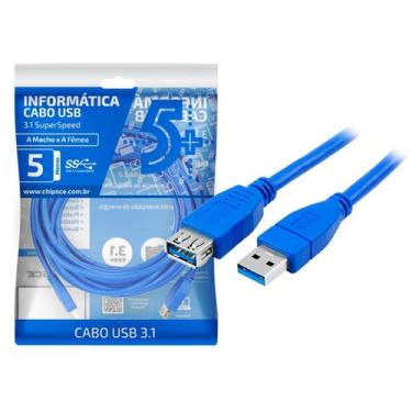Imagem de Cabo Extensor USB 3.1 SuperSpeed - 5 metros - Chip Sce 018-7724 - Dive