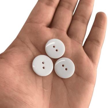 Imagem de Botão Costura Branco 32L 20mm 2 Furos - 50 peças - Inova Aviamentos
