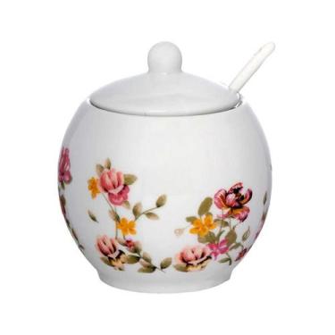 Imagem de Açucareiro com Colher de Porcelana Le Jardin Colors 350ml - Hauskraft