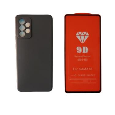Imagem de Kit Capa Capinha Case Silicone Aveludada + Película 9D Compatível Samsung Galaxy A72 Tela 6.7"