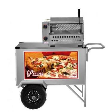 Imagem de Carrinho de Pizza e Minipizza com Rodas Pneumáticas e Guarda Sol - Cefaz