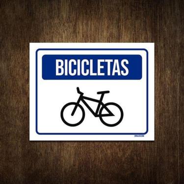 Imagem de Placa De Sinalização Entrada Estacionamento Bicicletas 36X46