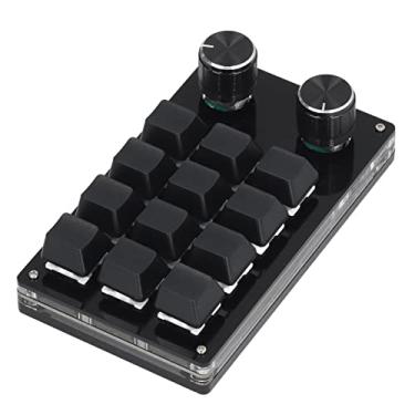 Imagem de Teclado mecânico macro, teclado mini OSU retroiluminado RGB de 12 teclas com design de 2 botões, teclado macro programável profissional HID para jogos