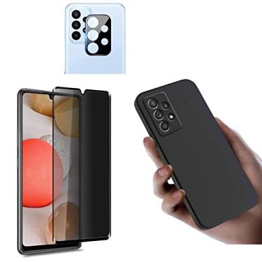 Imagem de Kit Capa Case Silicone Compatível com Galaxy A52s + Película Privacidade + Película Câmera