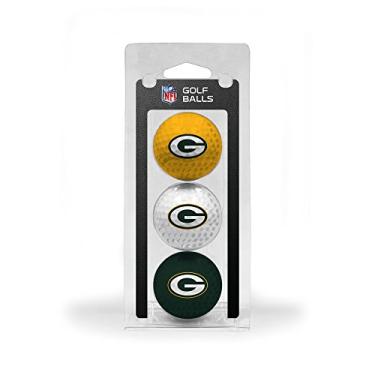 Imagem de Team Golf Bolas de golfe NFL Green Bay Packers tamanho regulamentado, pacote com 3, impressão colorida de time durável