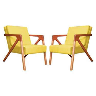 Imagem de Kit 02 Poltronas Decorativa Monalisa para Sala Pequena Suede Cores - DS Estofados