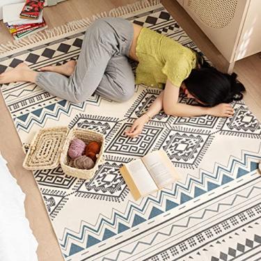 Imagem de youyoucool Casa Coleção Vintage Tapete de Área Envelhecido Tapete Boêmio Grande Tapetes Antiderrapantes Lavável para Sala de Estar Quarto Crianças Berçário 47x71 polegadas