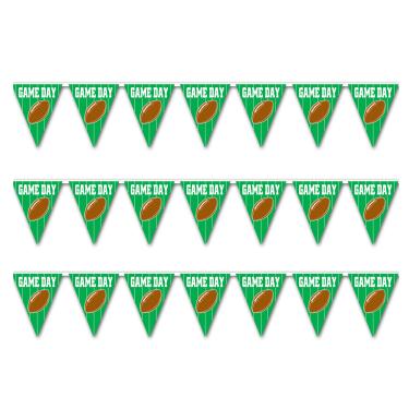 Imagem de Beistle, 3 peças de bandeiras de futebol do dia do jogo, 28,5 x 30,5 cm