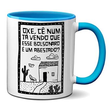 Imagem de Caneca Oxe Cê Num Tá Vendo Que Esse B0lsonaro É Um Abestado? (Azul)