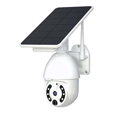 Imagem de Homesen Câmera de vídeo na Web Câmera de segurança sem fio com painel solar, câmera externa 1080P WiFi 360° PTZ Suporte visão noturna, detecção de movimento PIR, acesso remoto, áudio bidirecional, IP6
