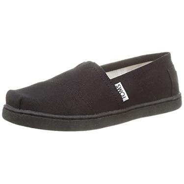 Imagem de TOMS Tênis infantil Alpargata 2.0 Slip-On, Lona preta, 12.5 Big Kid