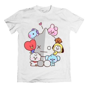 Imagem de Camiseta Blusa Bts Bt21 Desenho Bangtan Boys Mascote Unissex - Hippo P