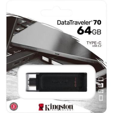 Imagem de Pen Drive Kingston Datatraveler 70 Usb-C 3.2 64gb - Dt70-64gb
