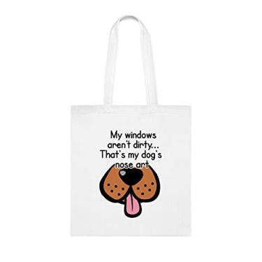 Imagem de Sacola de arte de nariz de cachorro, presente de cachorro, aniversário, para cães, bolsa de ombro de cachorro, bolsa reutilizável, Branco