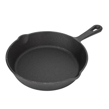 Imagem de Frigideira de ferro fundido, frigideira antiaderente pequena frigideira de ferro fundido pré-temperado panelas para cozinhar em ambientes internos e externos, 10 cm (10 cm)
