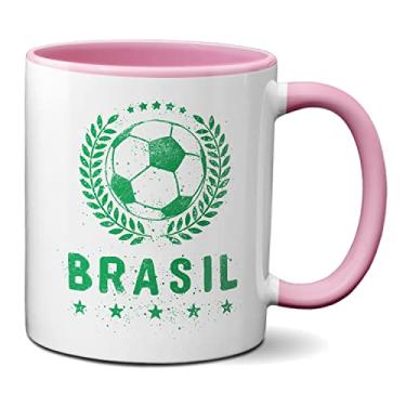 Imagem de Caneca Futebol Brasileiro Jogo Do Brasil Bola De Futebol (Rosa)