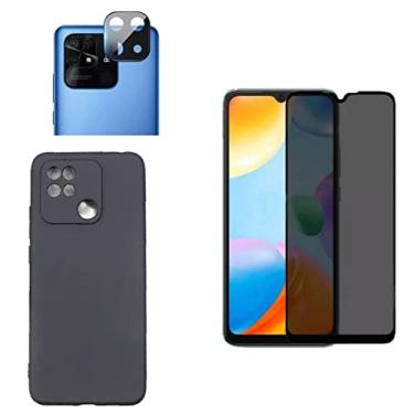 Imagem de Capa Anti Impacto Aveludada + Pelicula Anti Spy + Pel Câmera Para Xiaomi Redmi 10a Note 11 Pro X4 Pro 5G (Redmi 10C)