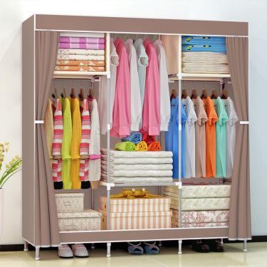 Imagem de Guarda Roupa Dobrável Organizador Armário para Organizar Roupas - Bege