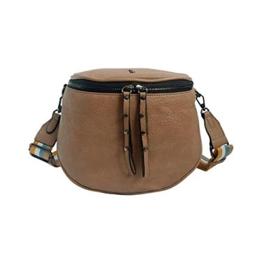 Imagem de Bolsa Feminina Transversal Tiracolo Estilo Pochete Media Golden Fenix Cor:Caqui (Bege);Tamanho:M