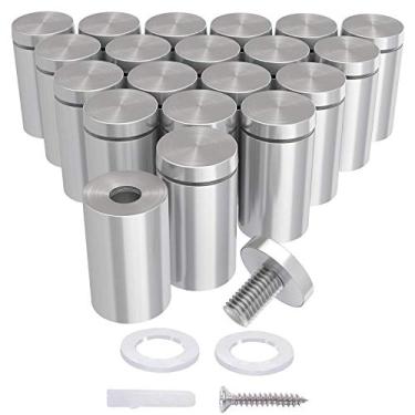 Imagem de Luckin Pacote com 20 parafusos de suporte de aço inoxidável de 1/2 x 1 polegada, placa de ferragens de vidro de montagem, para pendurar moldura de imagem de acrílico
