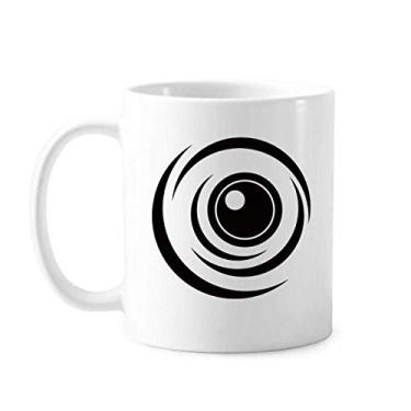 Imagem de Vector Eye Decoração Padrão Caneca Preta Cerâmica Café Porcelana Utensílios de Mesa