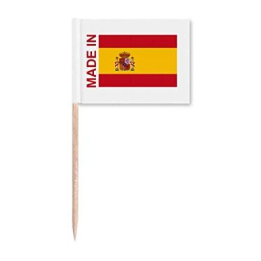 Imagem de Feito na Espanha Country Love bandeiras de palito de dente marcador Topper Decoração de festa